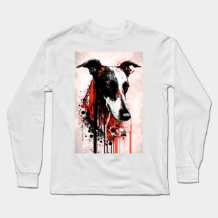 Greyhound Dog Portrait Long Sleeve T-Shirt